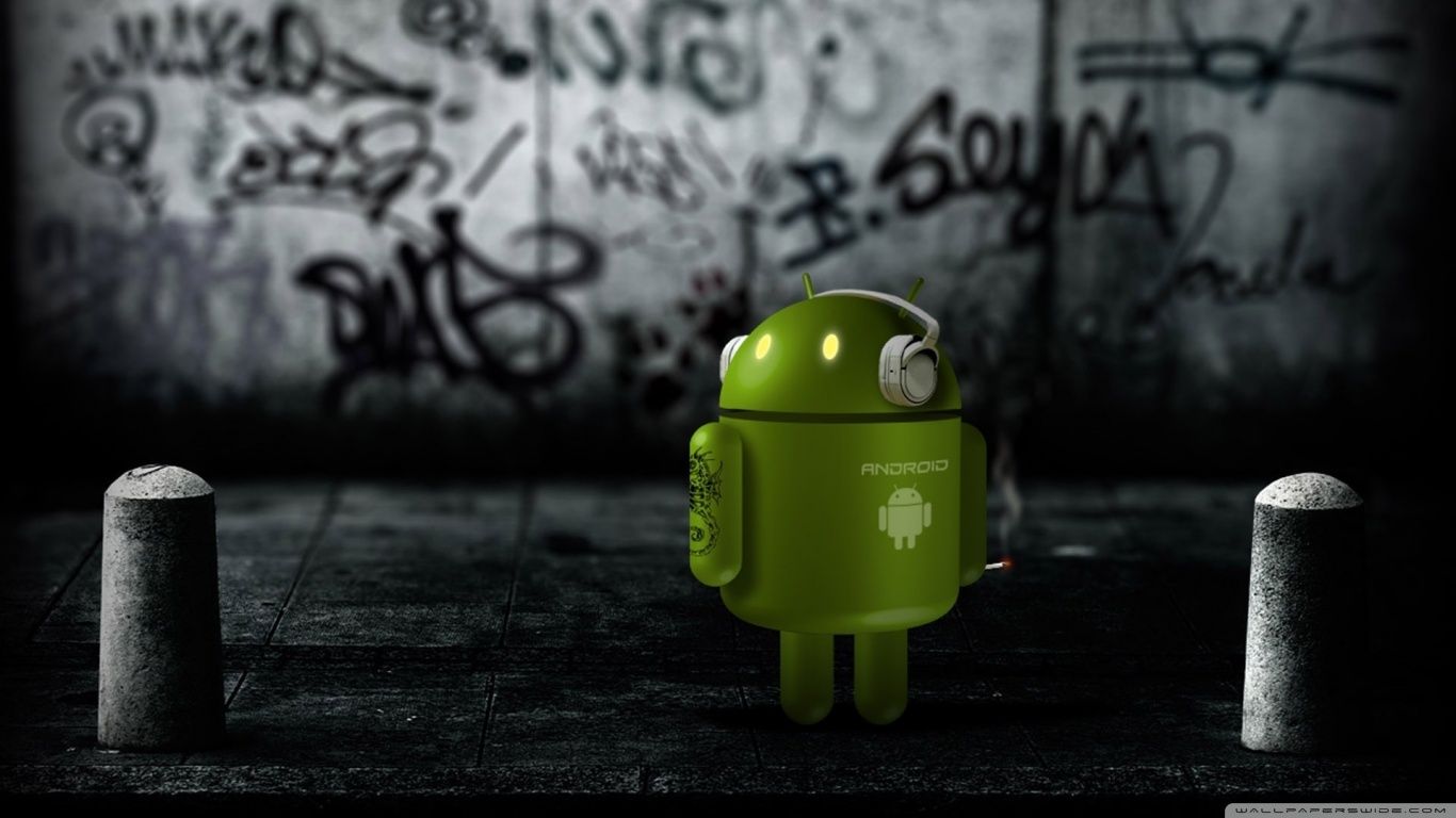 Android Robot Listening To Music Wallpapers | Hd Wallpapers