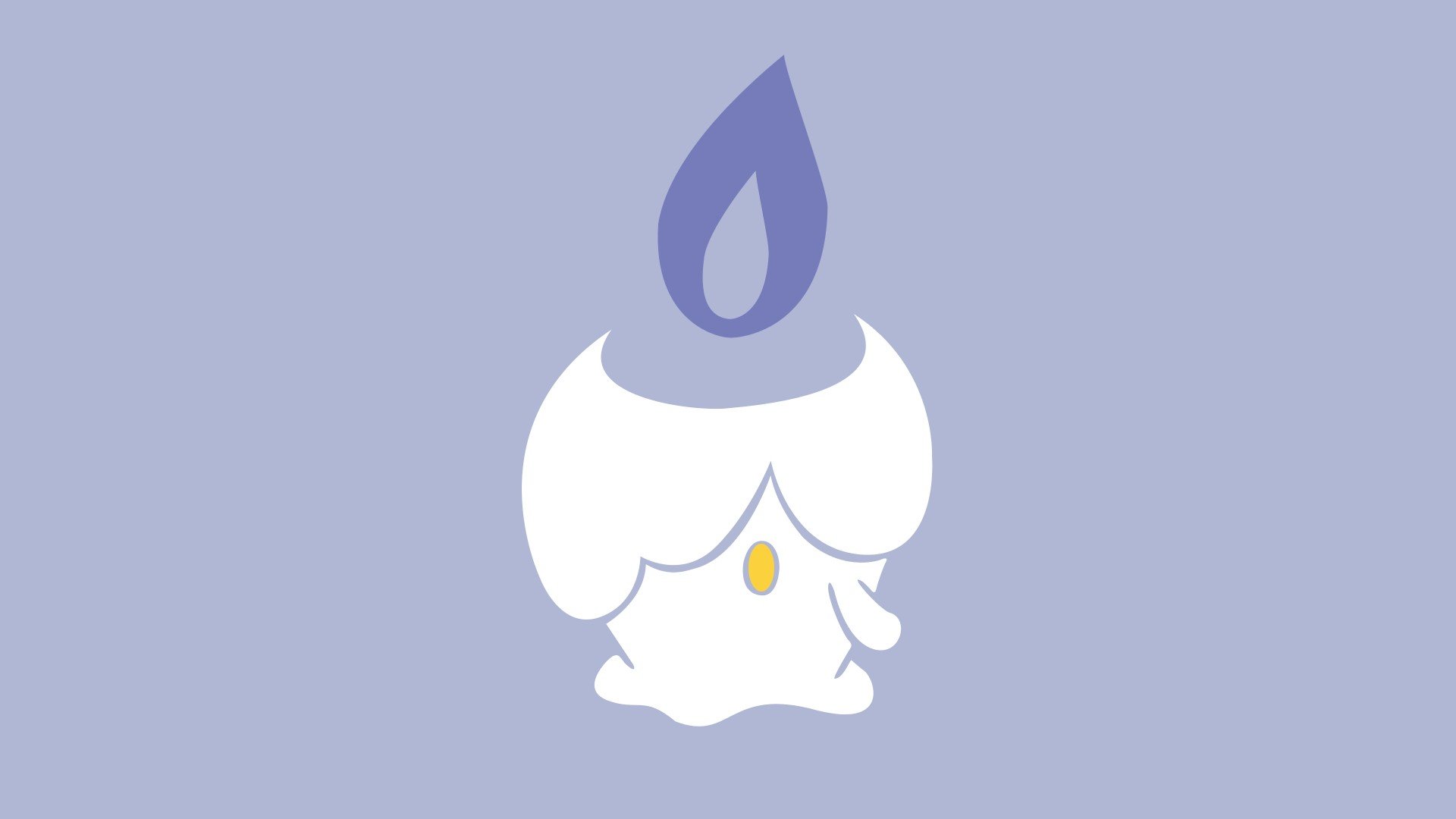 Pokemon minimalistic fire purple Ghost Litwick wallpaper