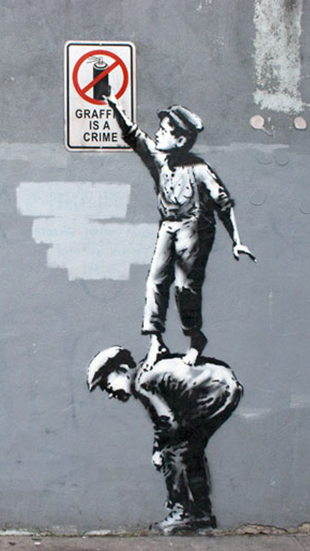 Download Banksy Graffiti New York City iPhone 5s Wallpapers ...