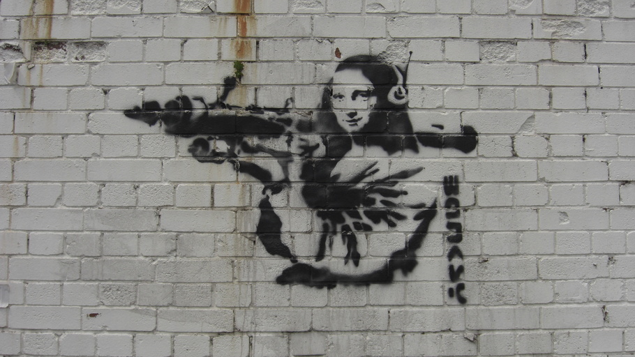 Banksy Mona Lisa Rocketlauncher, banksy, street art, streetart ...