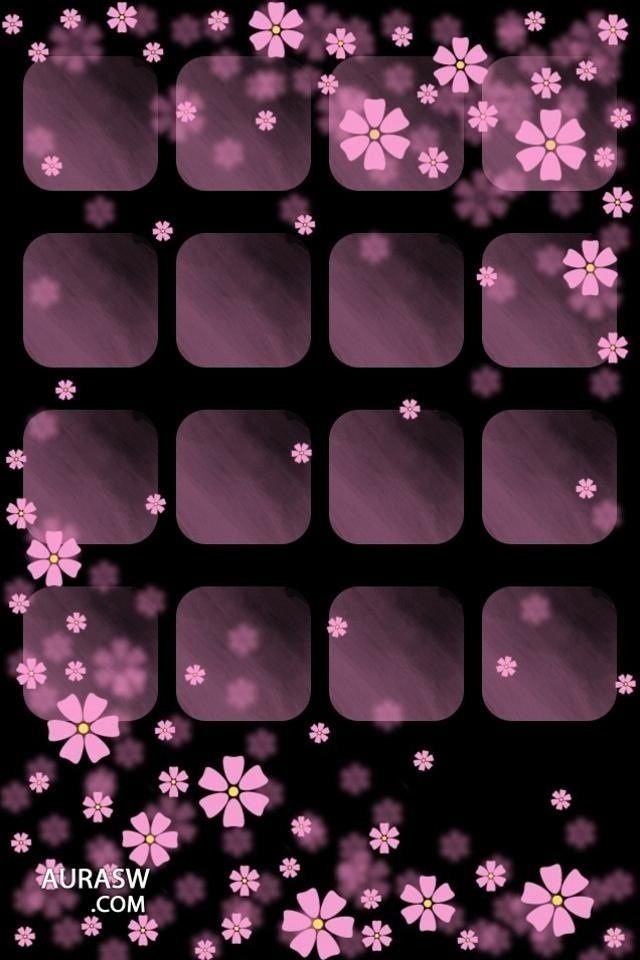 Pretty purple flowers on an iPhone home screen wallpaper iPhone