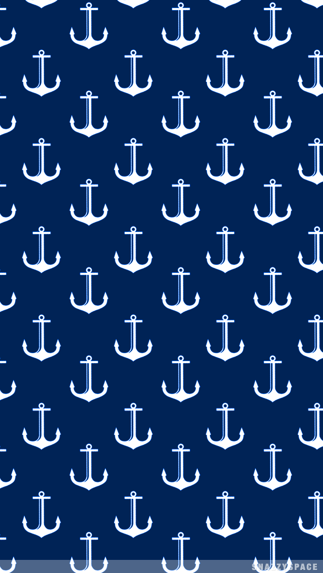 Navy Blue Anchors iPhone Wallpaper