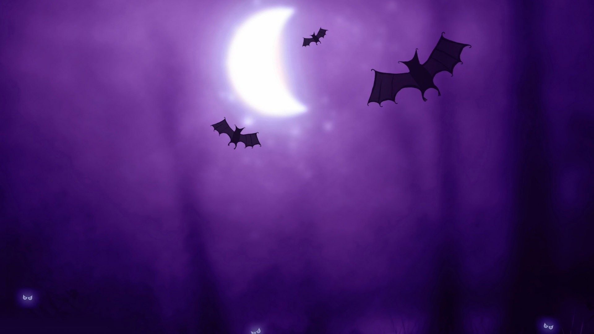 Bats in the purple night wallpaper - Free Wide HD Wallpaper