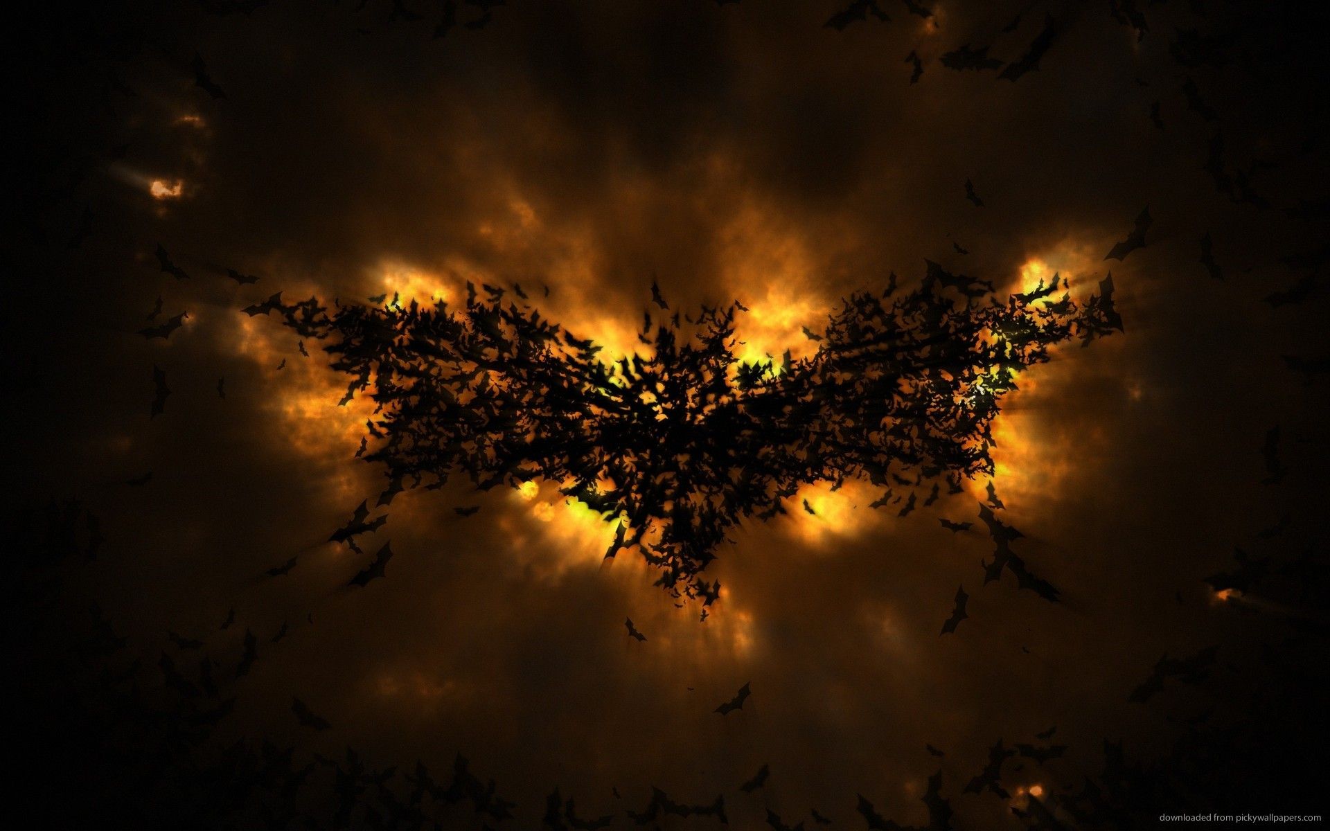 Download 1920x1200 Batman Logo Made Of Bats Wallpaper