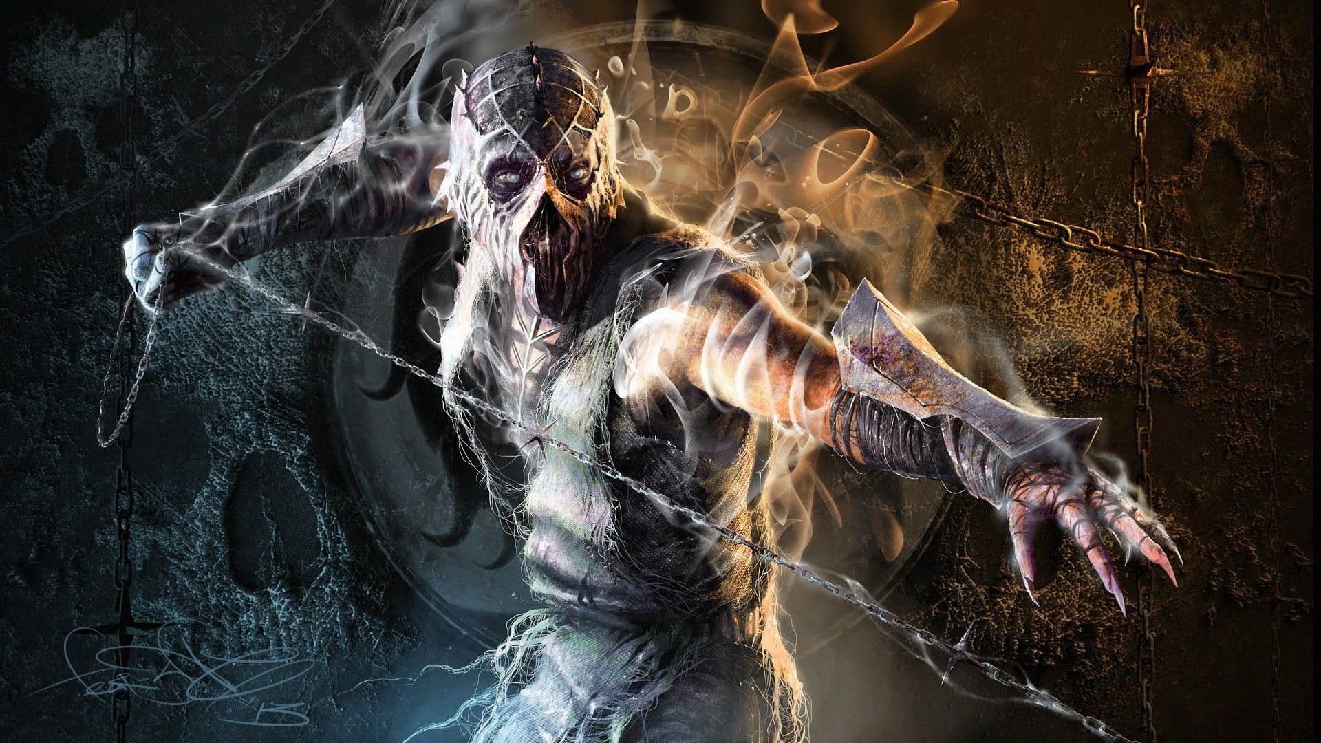 Mortal Kombat Scorpion Creepy wallpaper 1920x1080 47137