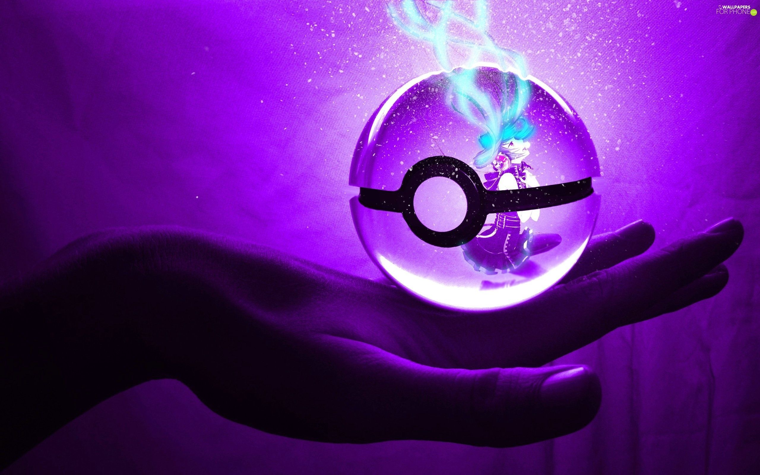 3D, purple, Orb, Pokemon - For phone wallpapers: 2560x1600