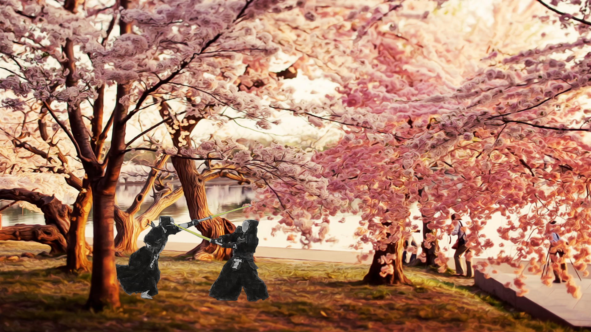 Kendo, Cherry Blossom Fight (Wallpaper 1920x1080) by ...