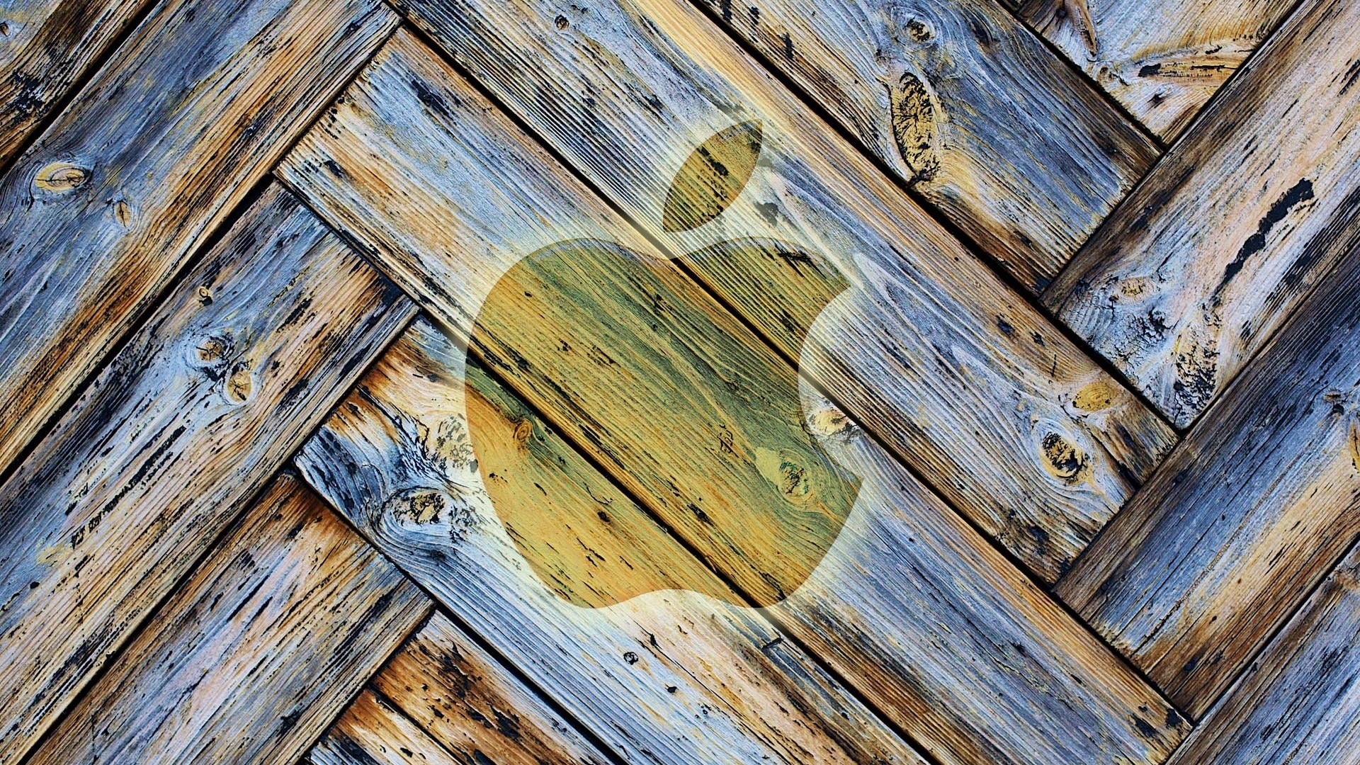 1920x1080 Apple Logo Wood Wallpaper