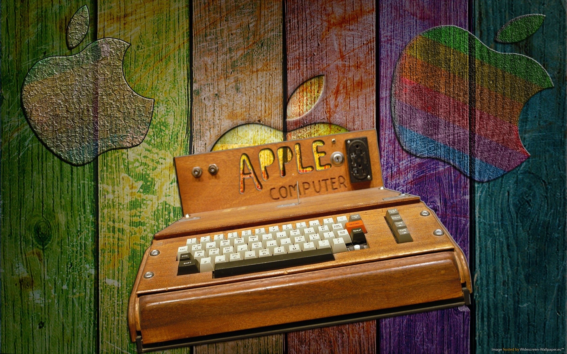 Wallpapers Wooden Table Wood Old Apple Inc Mac Typewriters Apples