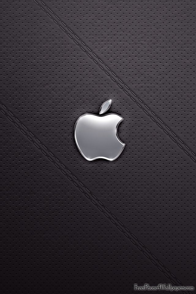 IPhone 4 640 x 960 Black Leather Apple Logo Wallpaper and other