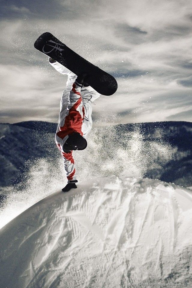Download Snowboard Hand Stand Wallpaper For iPhone 4