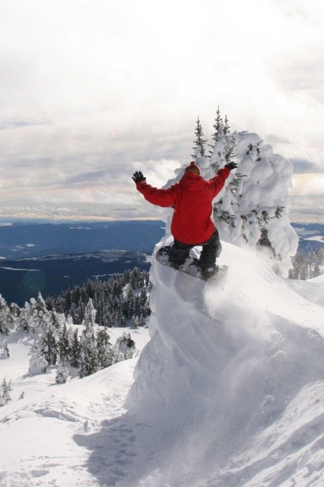 Download Wallpaper 640x960 Snowboard, Extreme, Winter, Descent ...