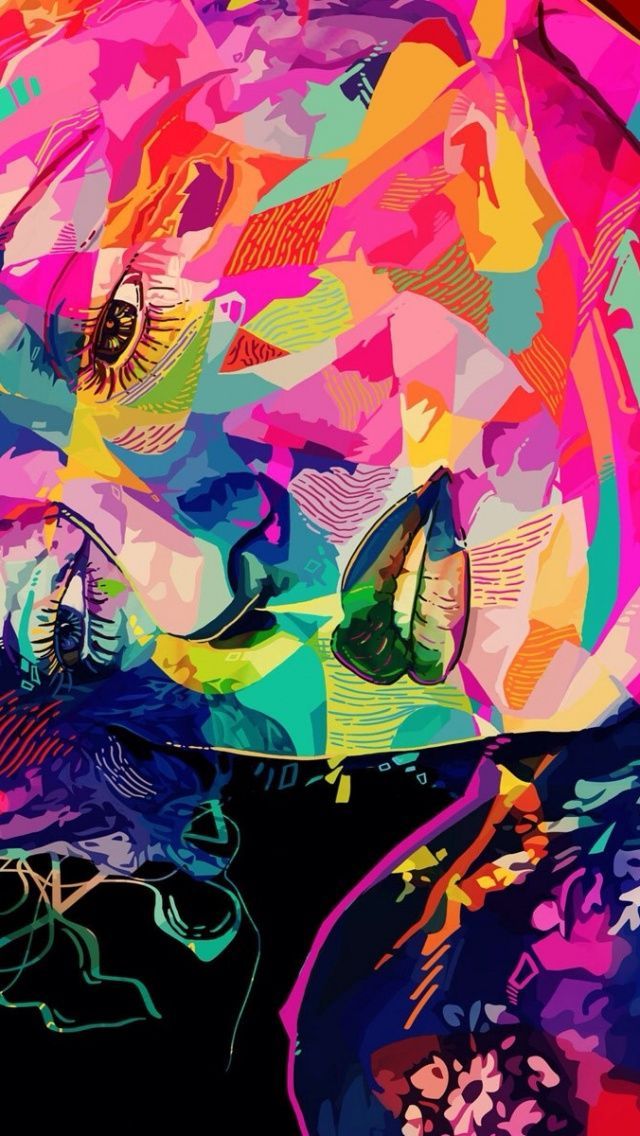 Colorful Abstract Girl iPhone 5 Wallpaper ID 51387