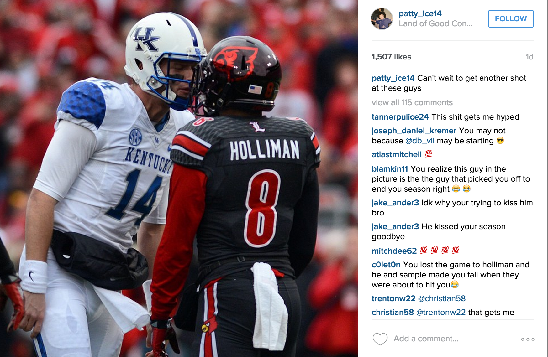 Louisville And Kentucky Football Players Are Beefing On Social