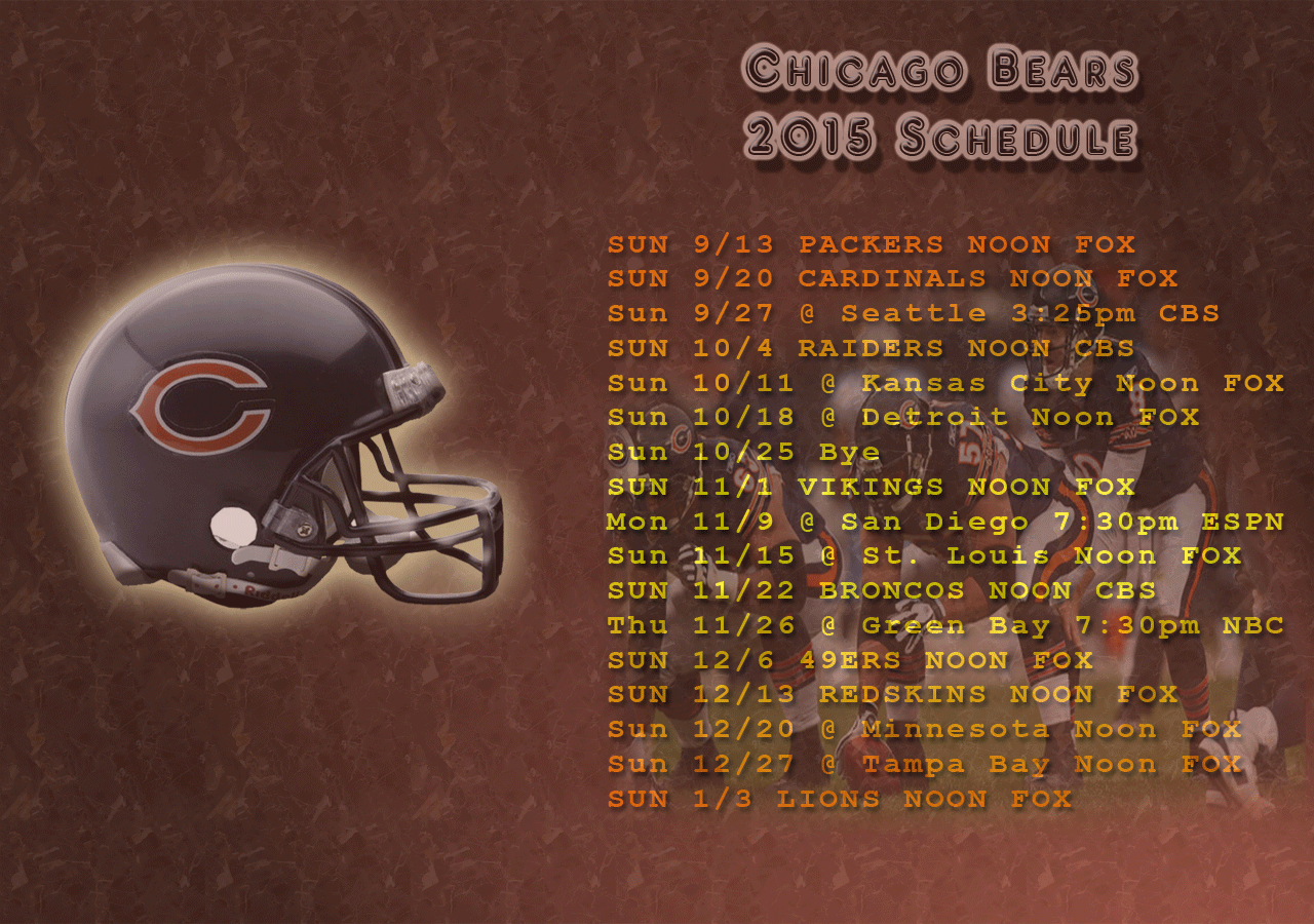 Chicago Bears Schedule Computer Wallpaper Background | Desktop ...