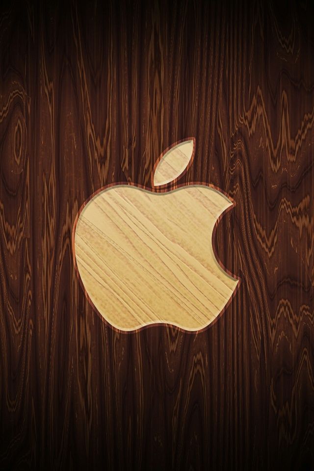 Apple Logo Wood Lock IPhone – 640×960 High Definition Wallpaper ...