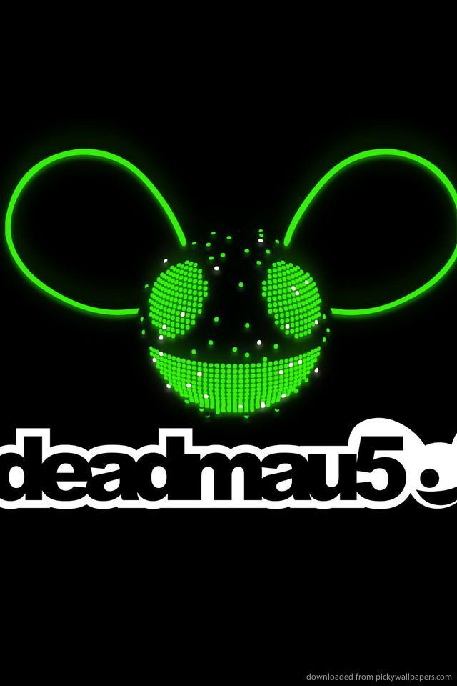 Download Deadmau5 Green Sparkles White Logo Wallpaper For iPhone 4