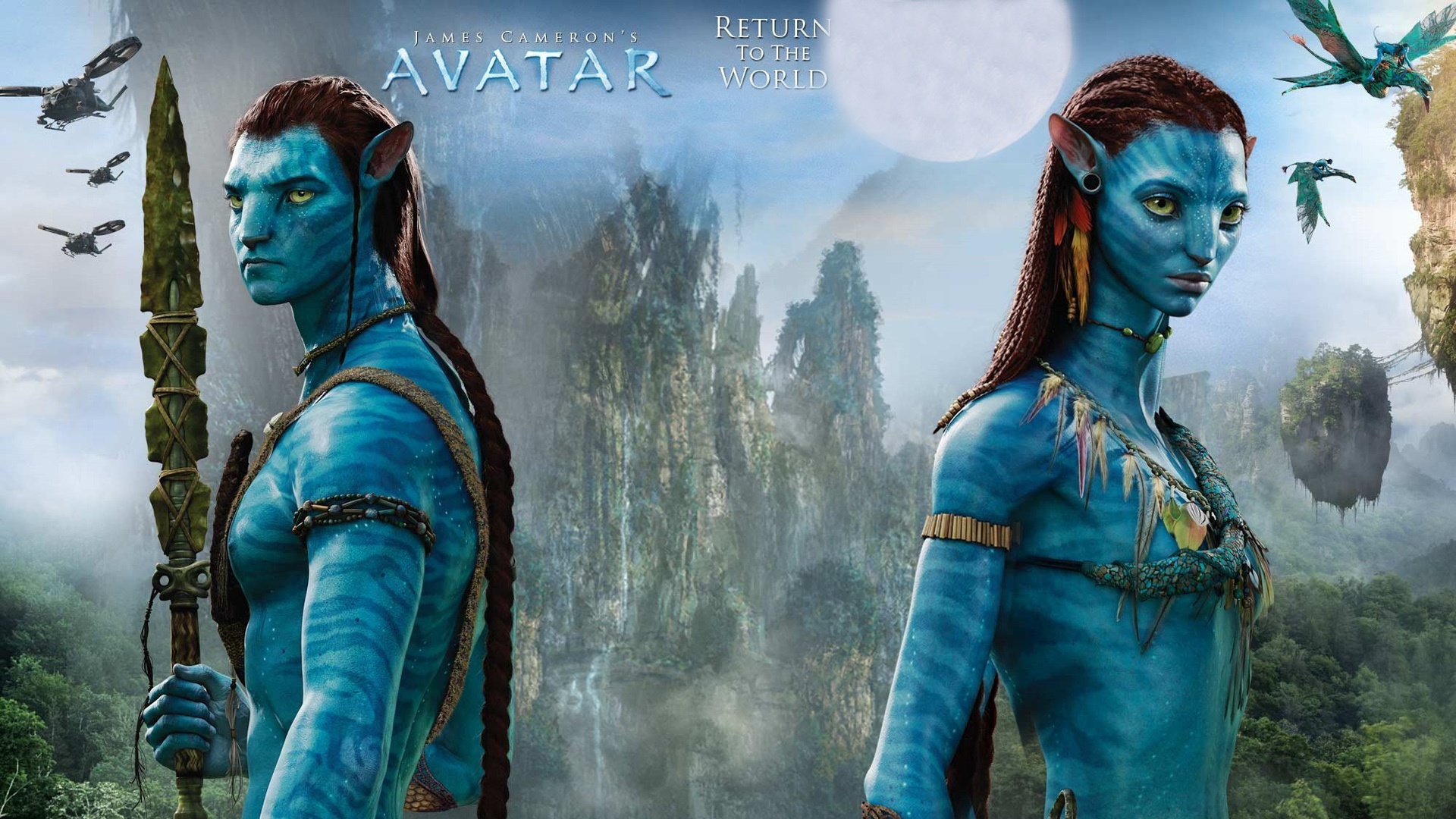Avatar, blue skin, James Cameron's movie Wallpaper | 1920x1080 ...