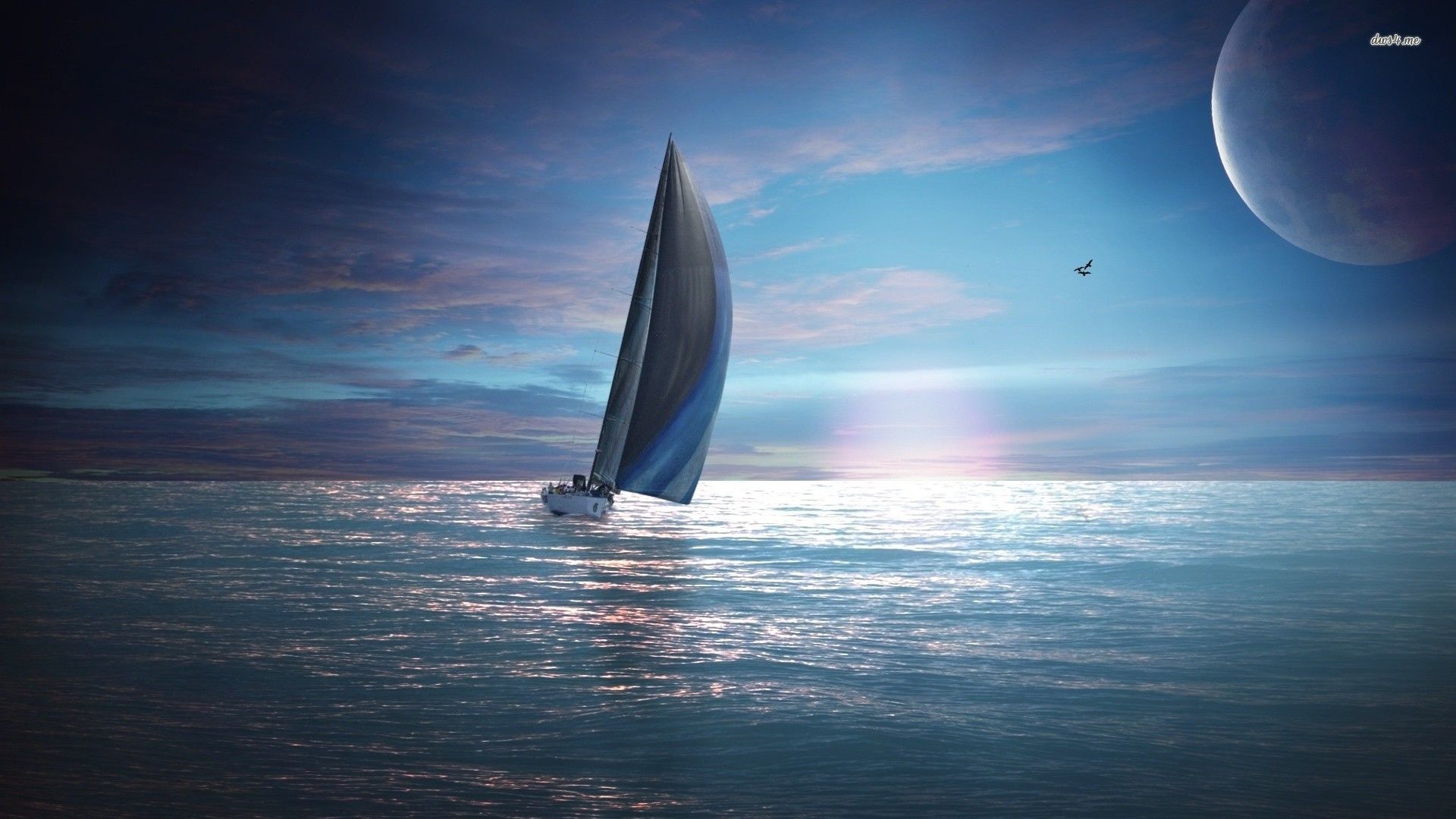 Sailing in the dusk wallpaper - Fantasy wallpapers - #13052