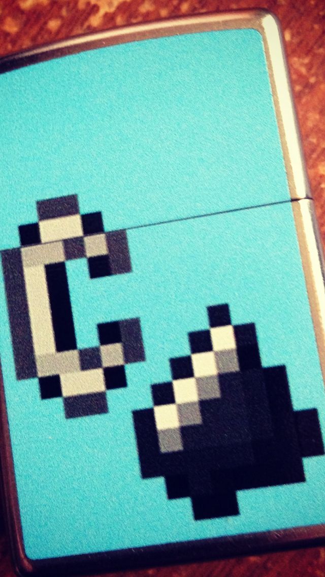 Minecraft Zippo Lighter iPhone 5 Wallpaper (640x1136)