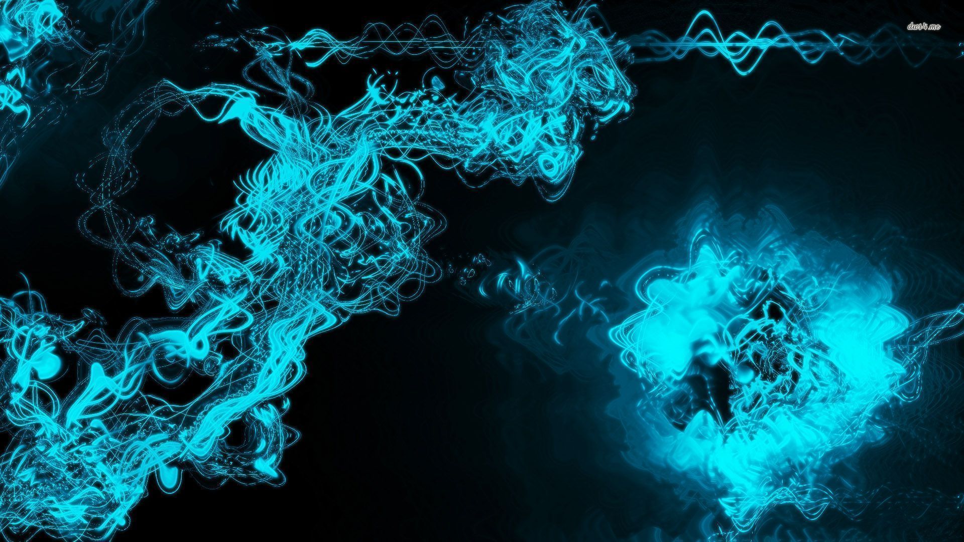 Blue neon waves wallpaper - Abstract wallpapers