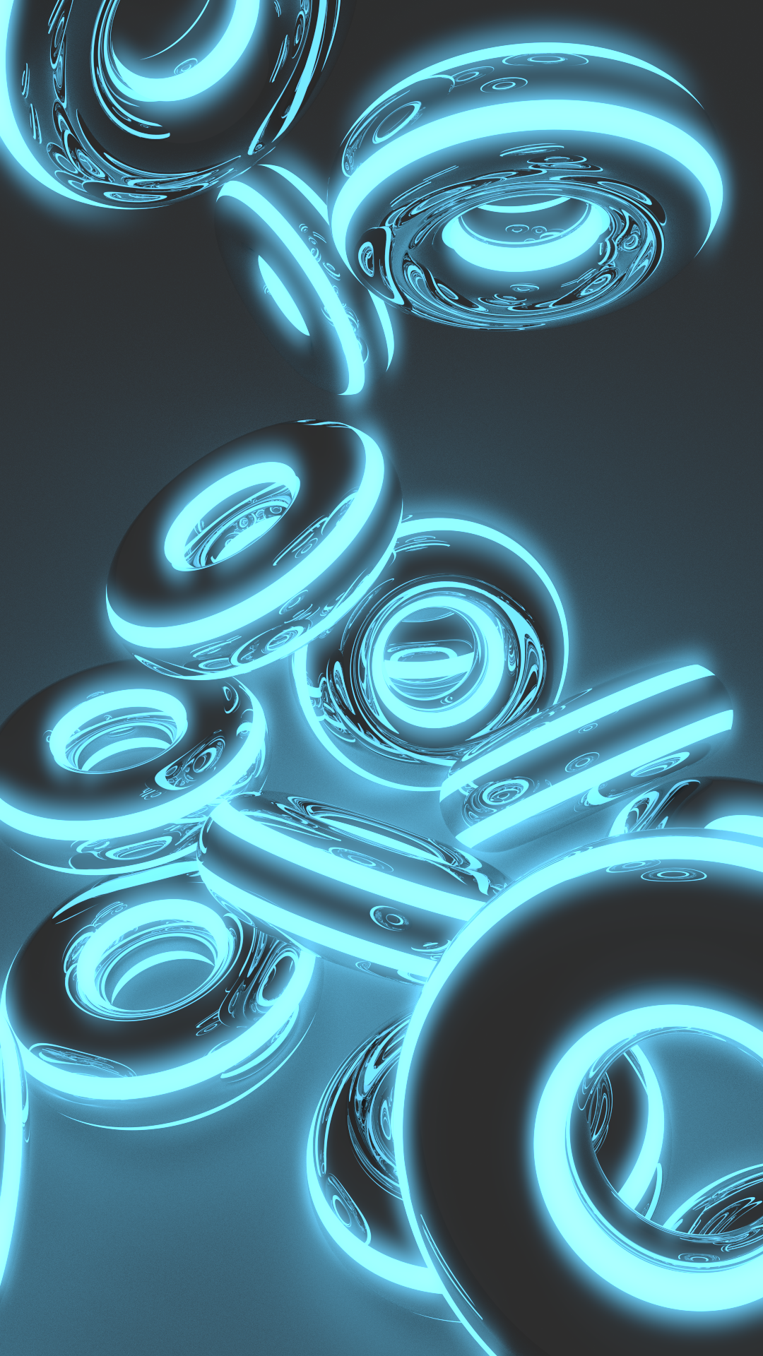 HTC Droid DNA Wallpaper Blue neon donuts Mobile Android Backgrounds