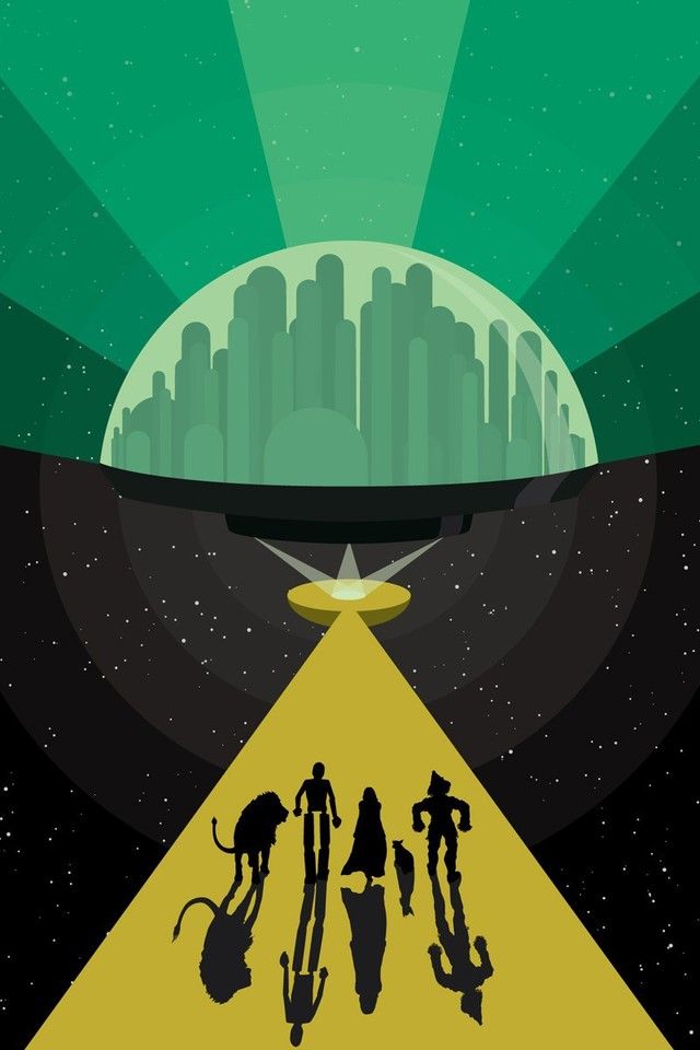 Silhouettes paths wizard of oz artwork cities wallpaper ...