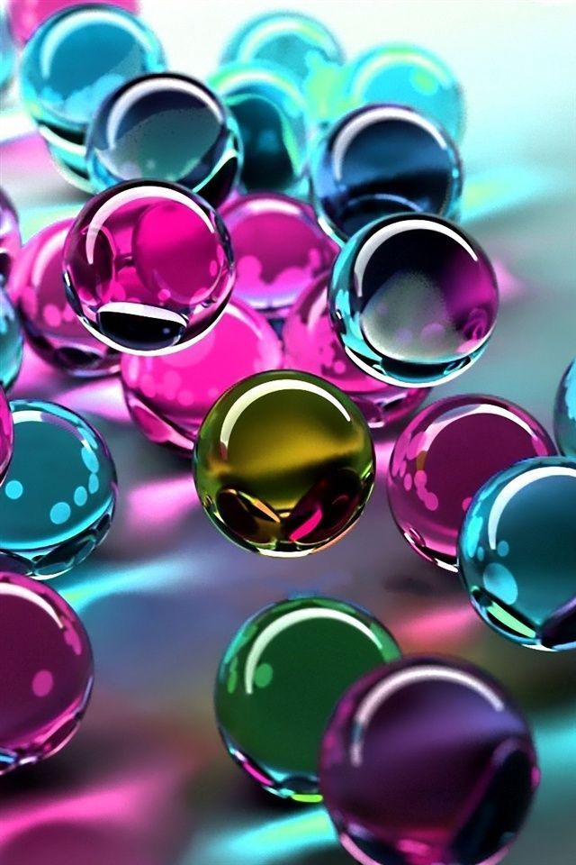 3D colorful glass balls iPhone Wallpaper | 640x960 iPhone 4 (4S ...