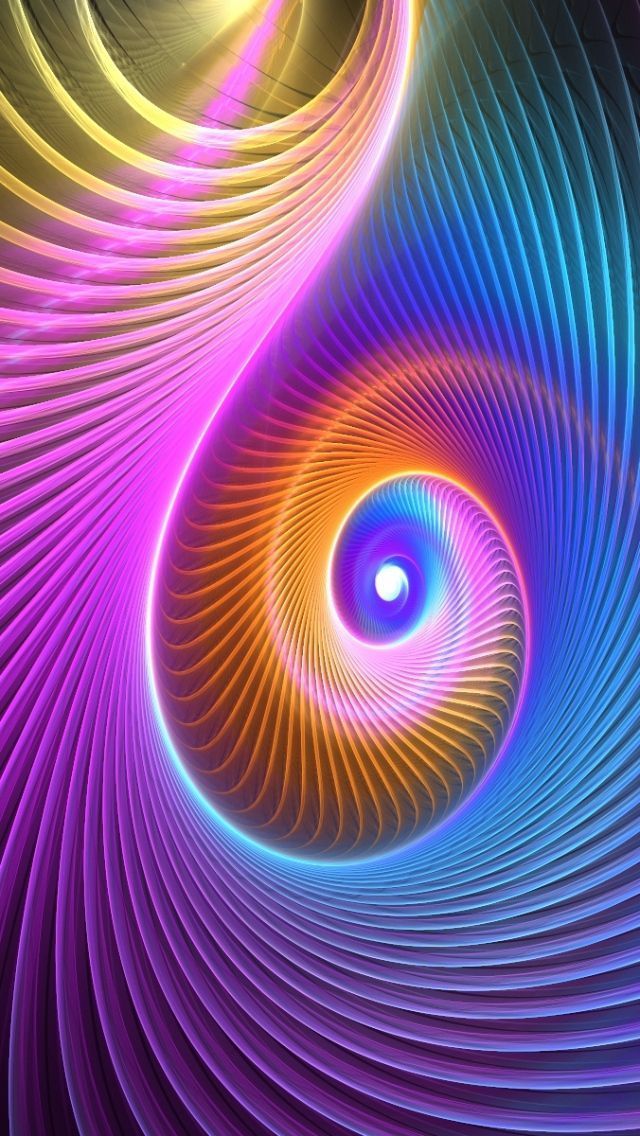 Download Wallpaper 640x1136 3d, Abstract, Fractal, Bright iPhone ...