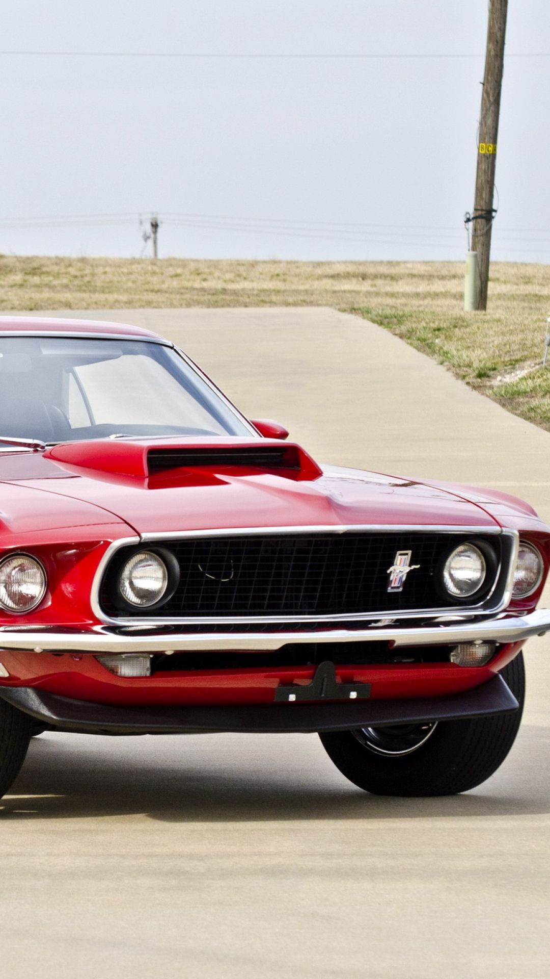 Download Wallpaper 1080x1920 Boss, Muscle car, Ford, 1969, Red