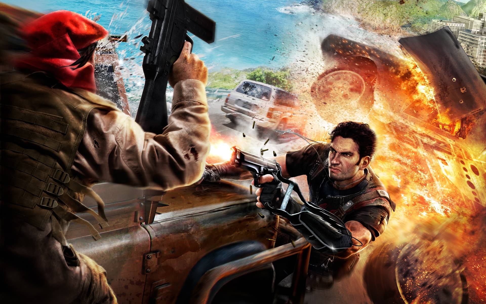 Just coast. Игра just cause 2. Just cause 2 арт. Рико Родригес just cause 2 арт. Just cause 2006.