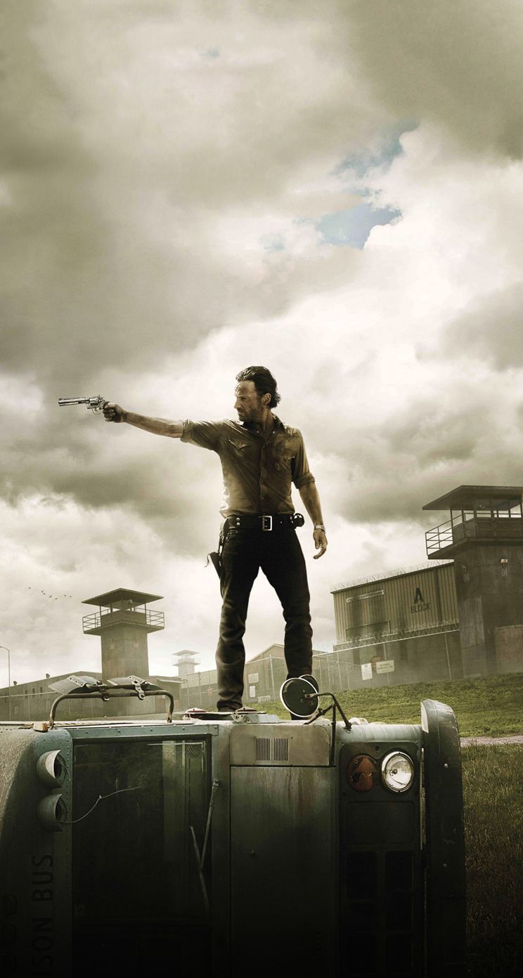 Walking Dead Rick iPhone 5 Parallax Wallpaper (744x1392)