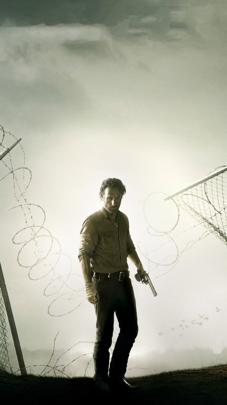 Download Wallpaper 750x1334 Andrew lincoln, Sheriff, Rick grimes