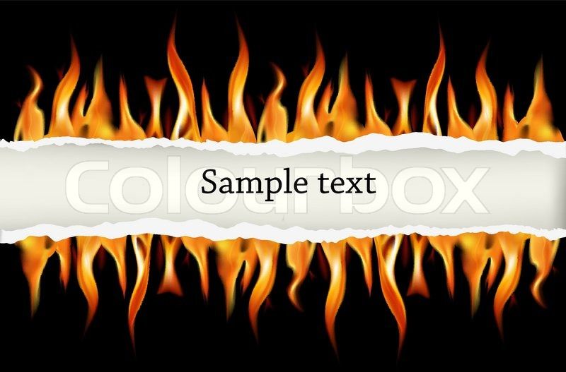 Fire flame on a black background. Vector illustration. Vector