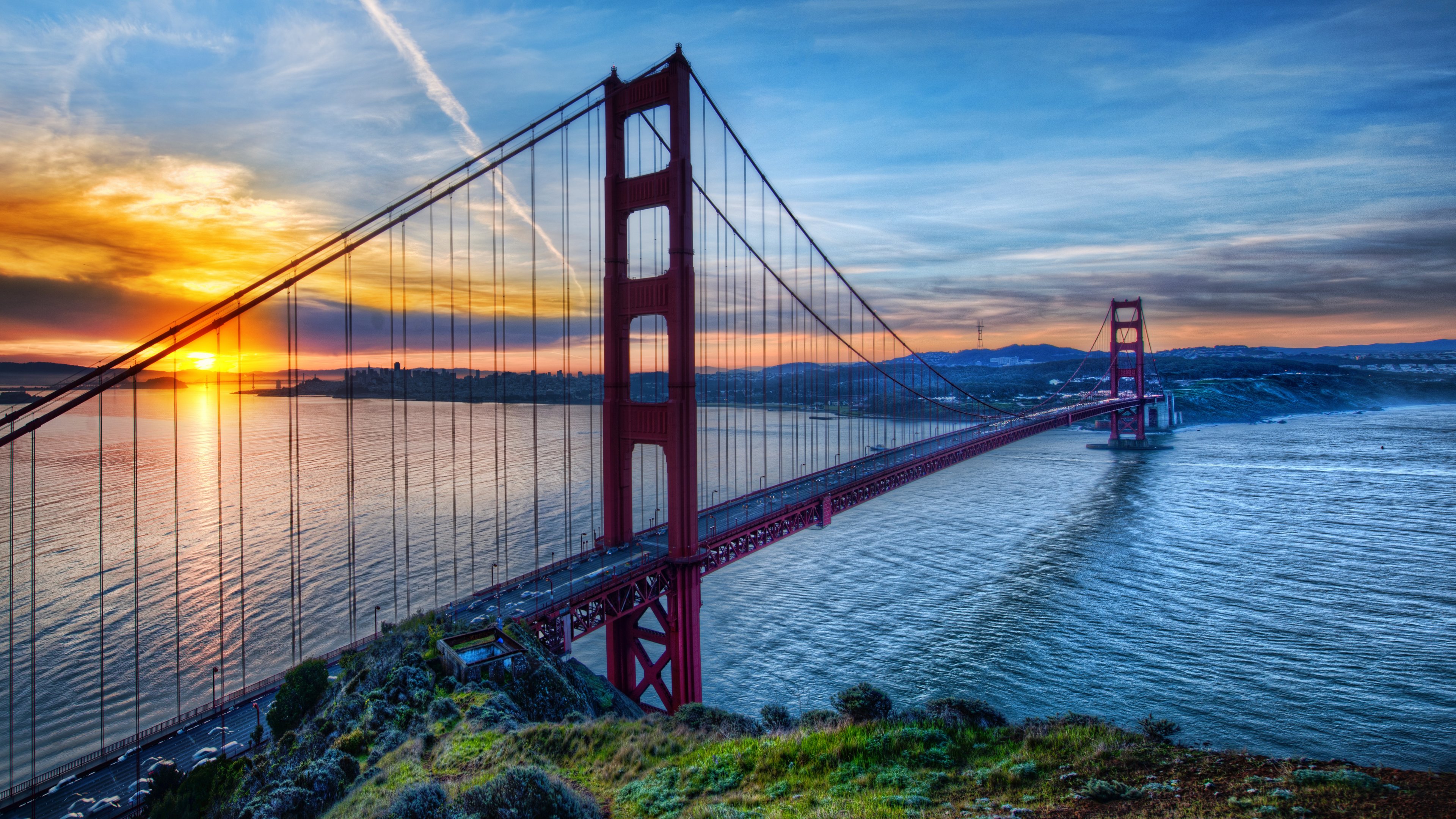 Golden Gate Bridge Sunset 4K Ultra HD Desktop Wallpaper