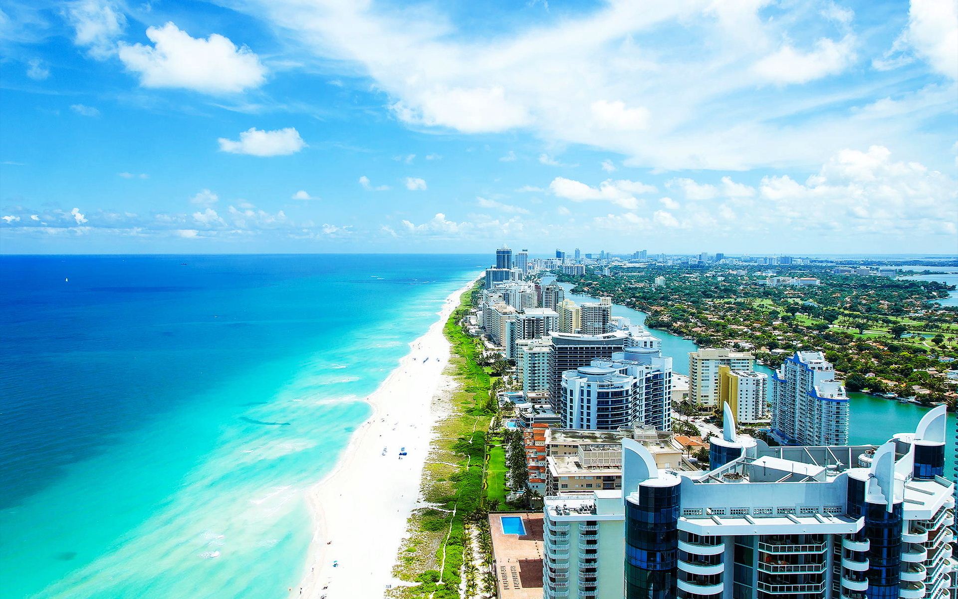 Miami Wallpapers: The City Skyline Across The Beach
