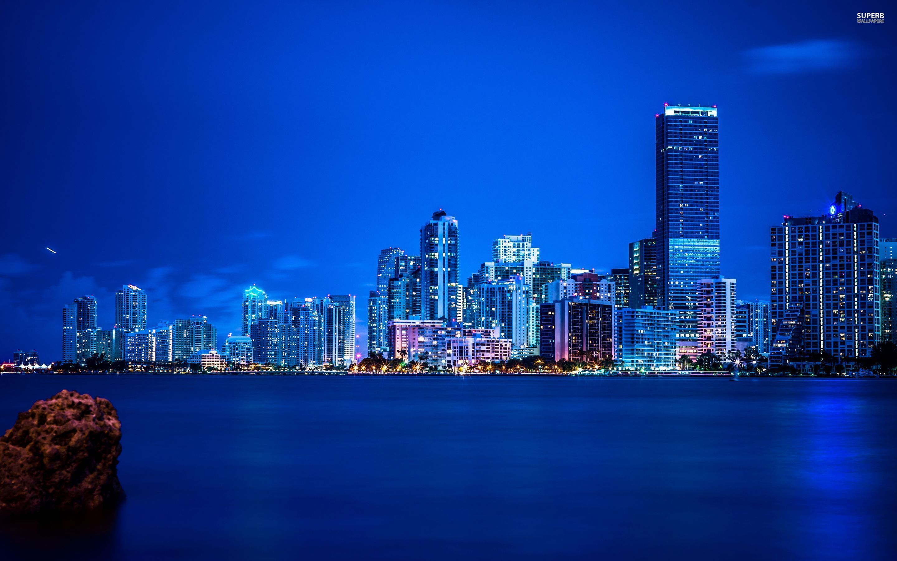 Miami night skyline wallpaper - World wallpapers - #26366