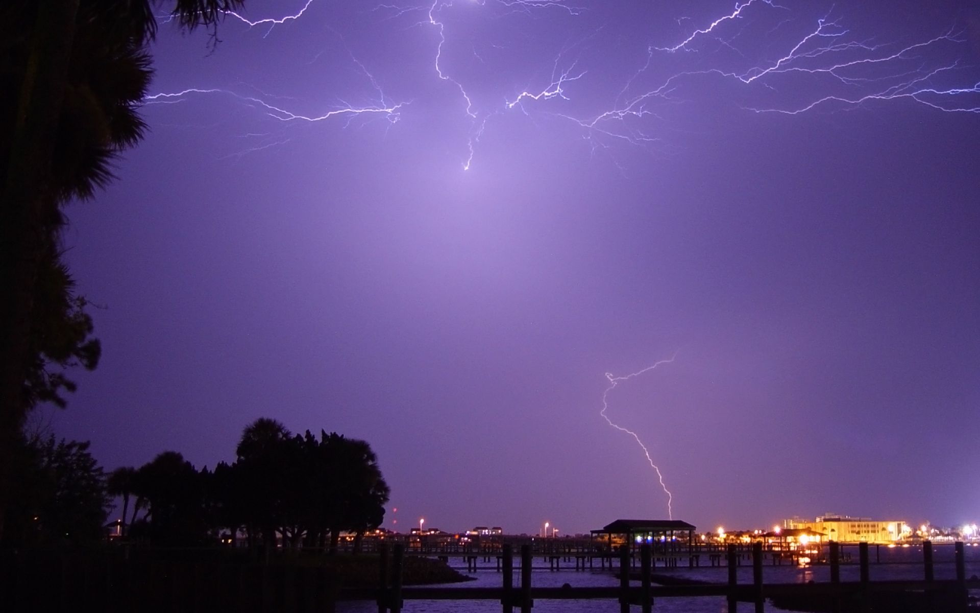 Lightning sky over the Daytona Beach in Florida wallpaper - Beach ...