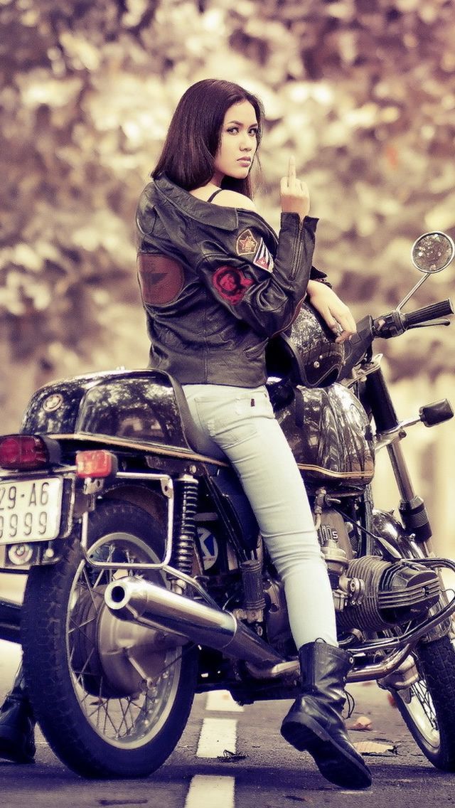 Girl and Old Motorcycles iPhone 5 wallpaper | HD Wallpapers Source