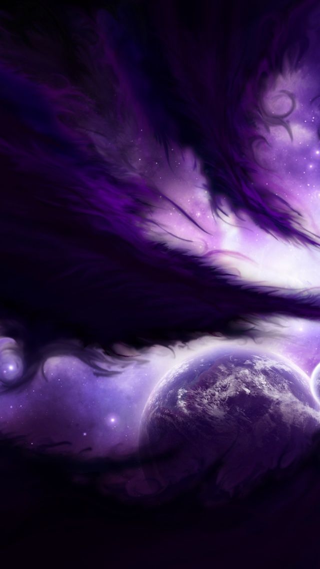 Purple Space Scene iPhone 5 Wallpaper | ID: 24844