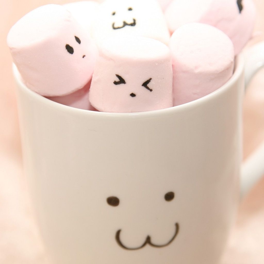 Cute Pink Marshmallow In Cup iPad Wallpaper Download | iPhone ...