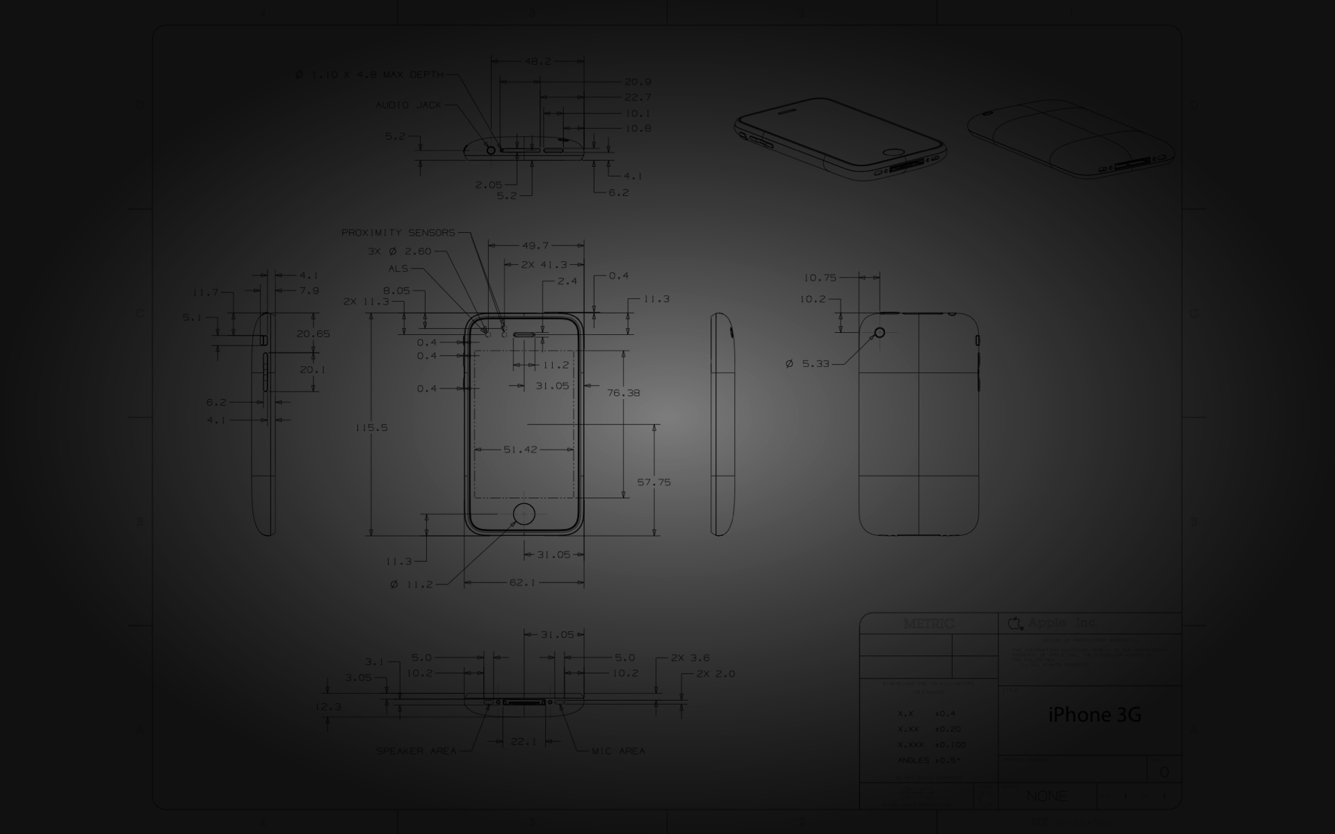 IPhone 3G blueprint wallpaper