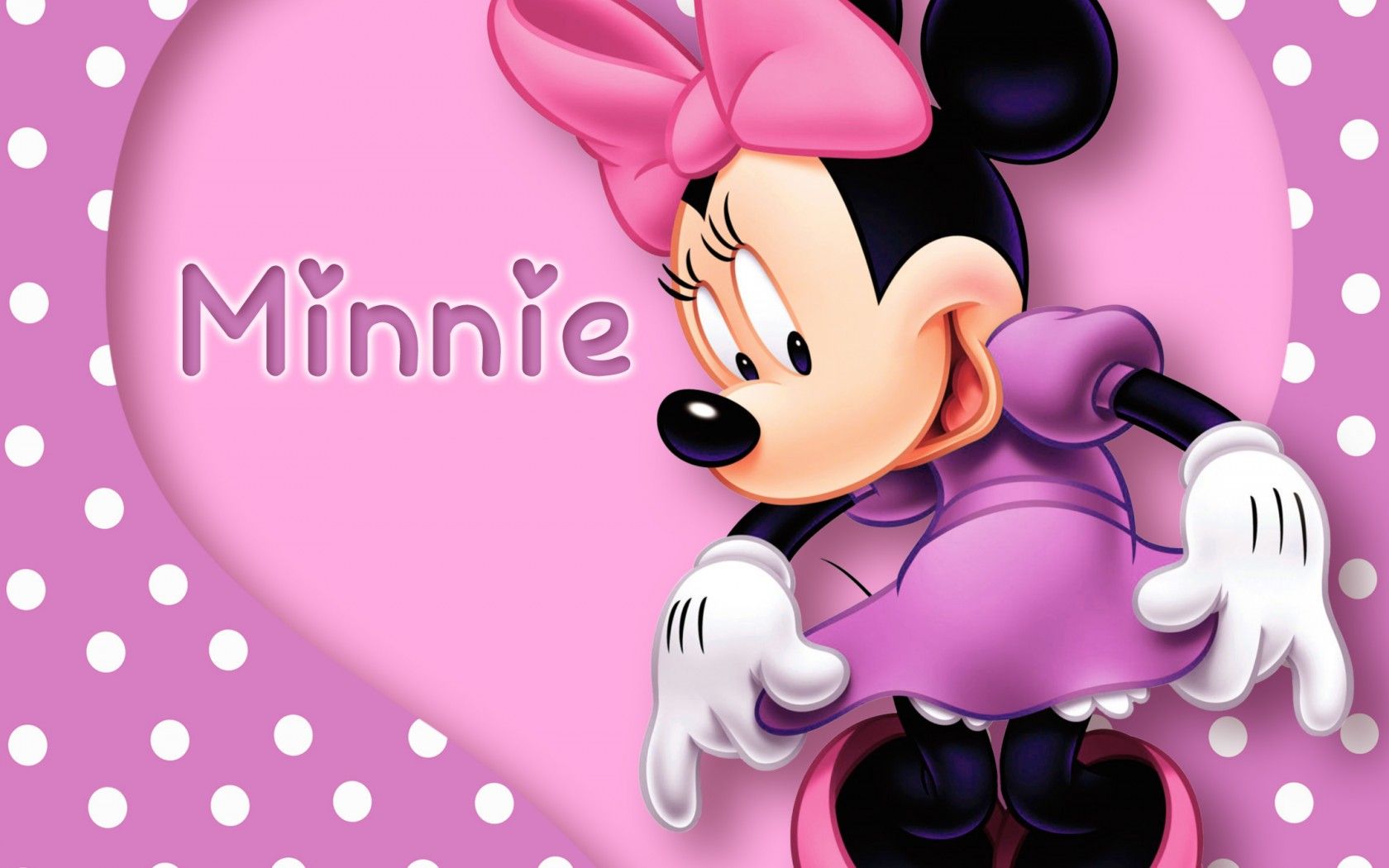 Minnie Wallpaper mouse cartoon disney pink purple polka dots heart