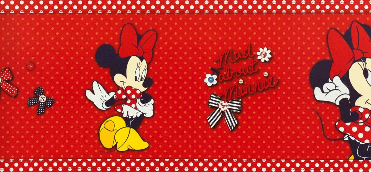 Kids wallpaper Kids@Home border 70-033 70033 Minnie Mouse red ...