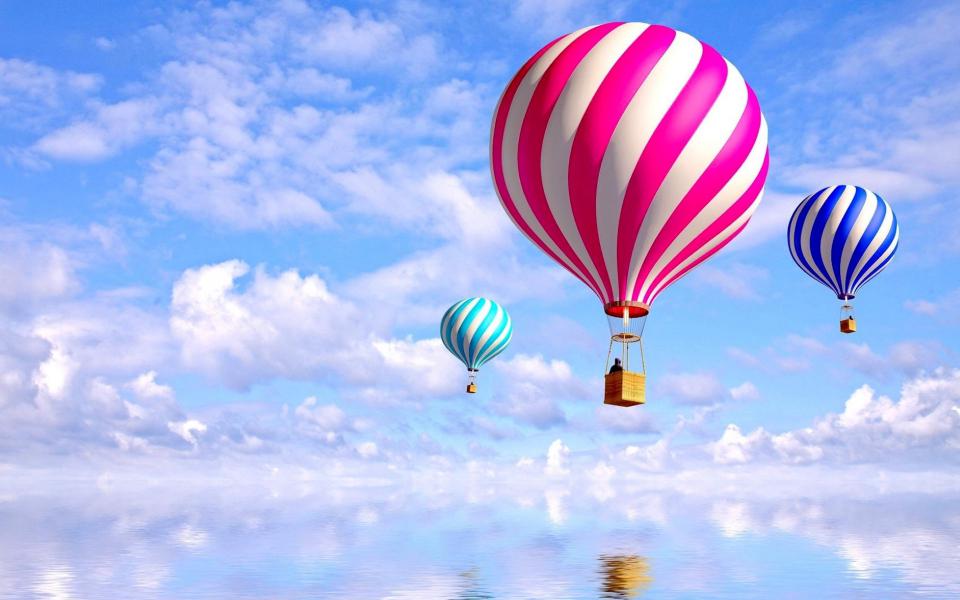 Download Hot Air Balloon Beside The Beautiful Scenery Wallpaper ...