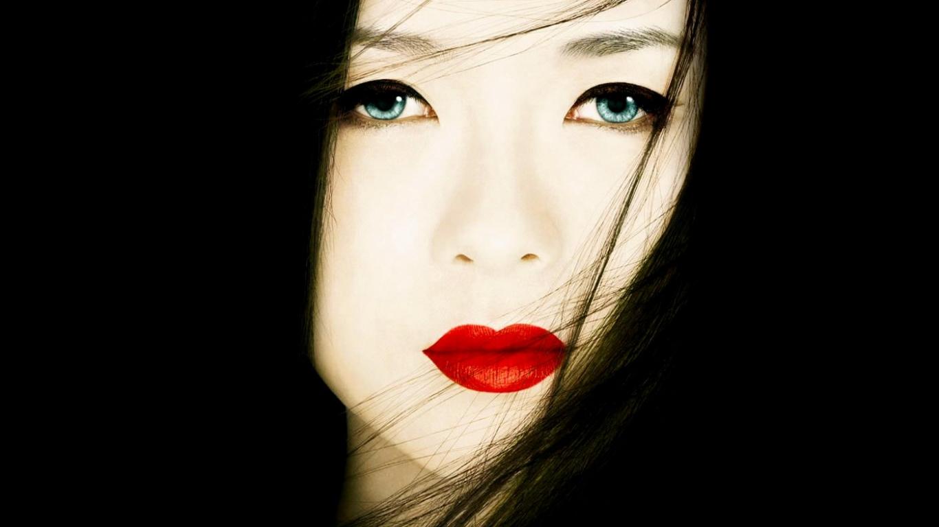 geisha ziyi zhang movies beautiful face red lips hd wallpaper ...
