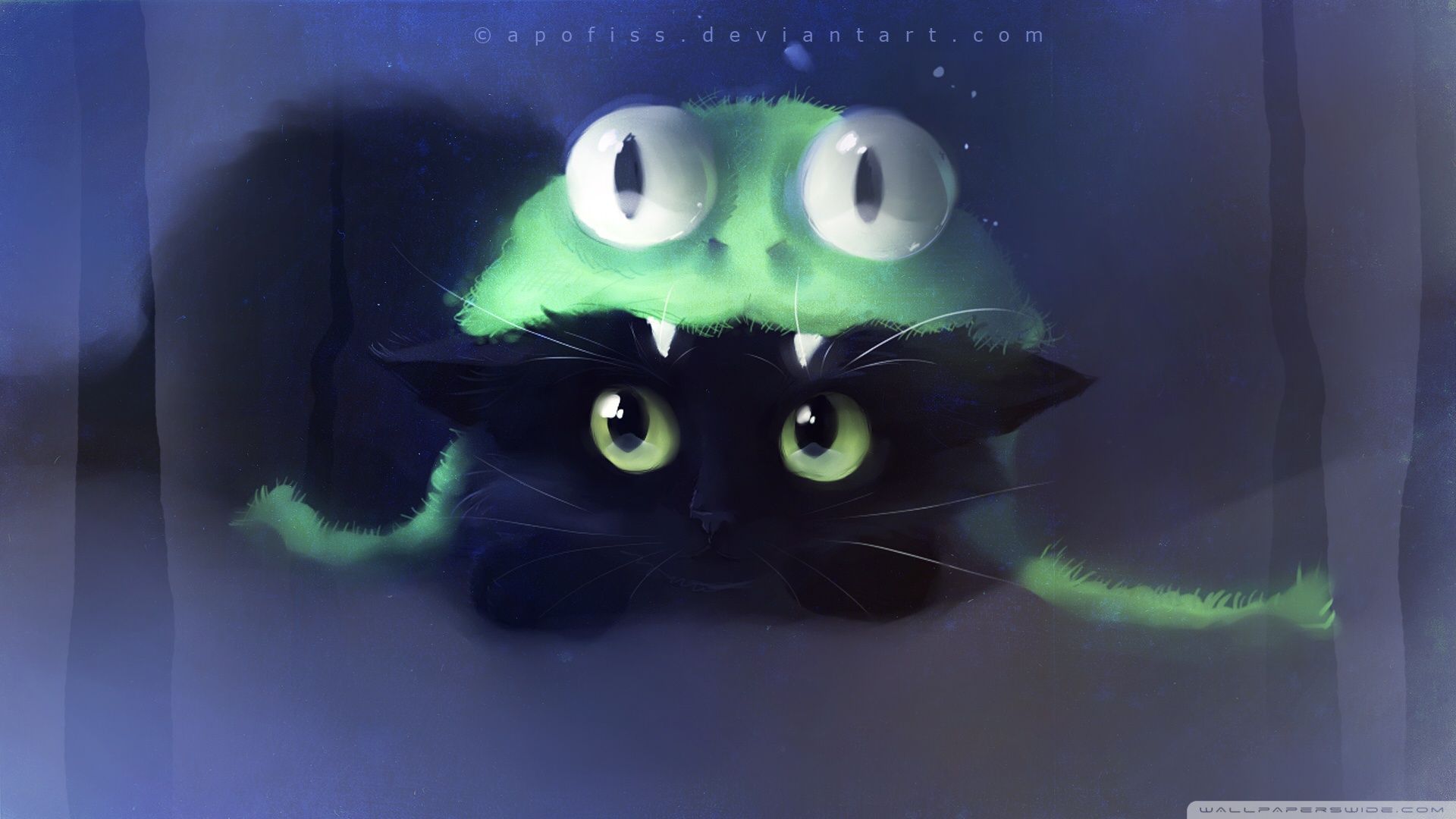 Frog Cat Painting Wallpaper 1920x1080 Frog Cat Painting ...