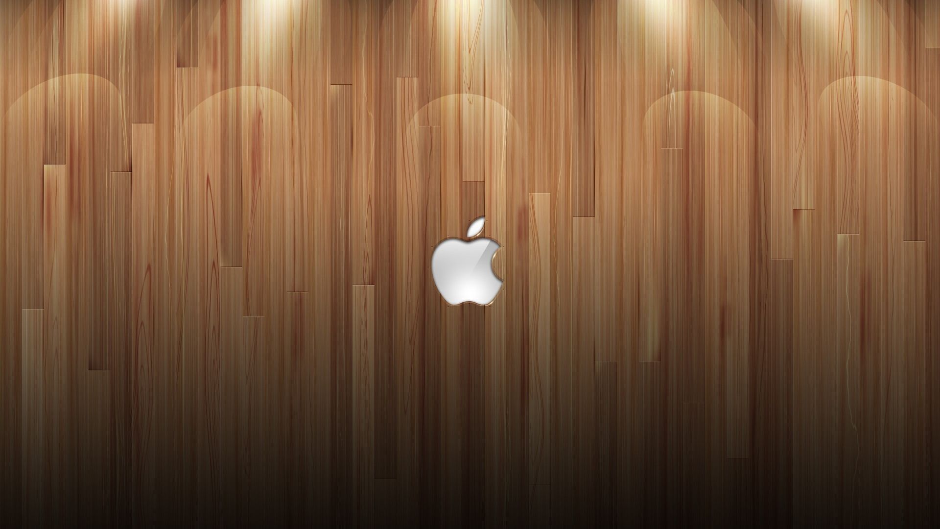Download Wallpaper 1920x1080 Apple, Mac, Brand, Logo, Wood