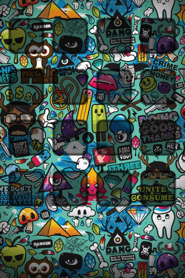 Graffiti Shelf iPhone 4 Wallpaper 640x960