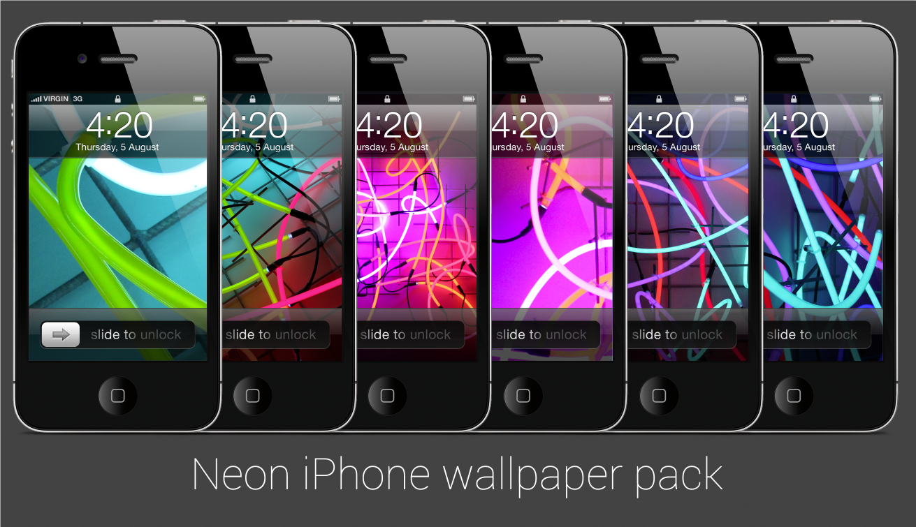 DeviantArt: More Like Neon iPhone wallpaper pack by Nabucodorozor